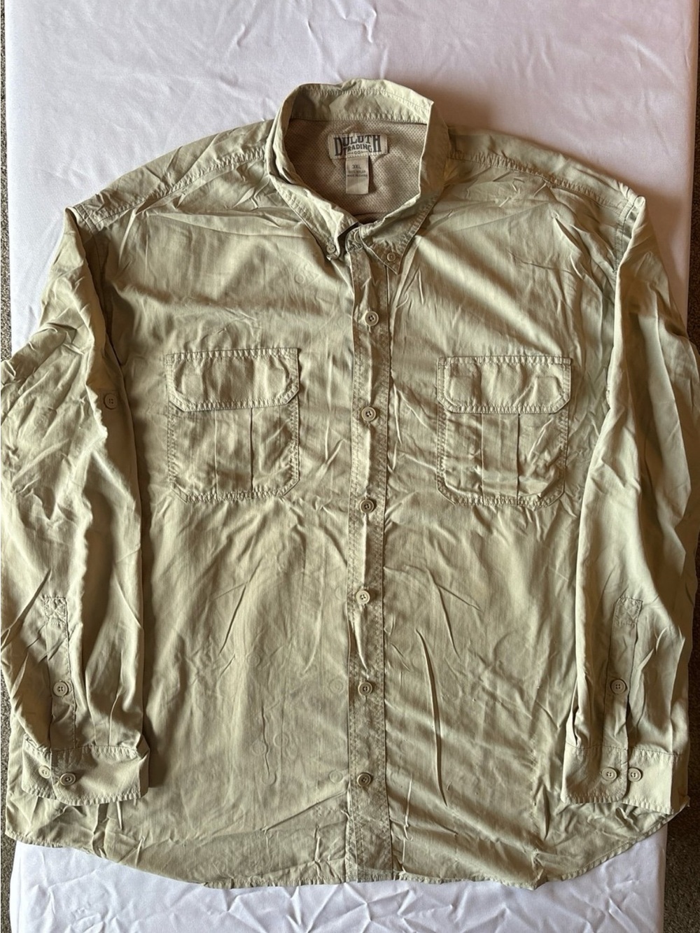Duluth Trading Co Men’s Light Khaki Button-Front Shirt Jacket